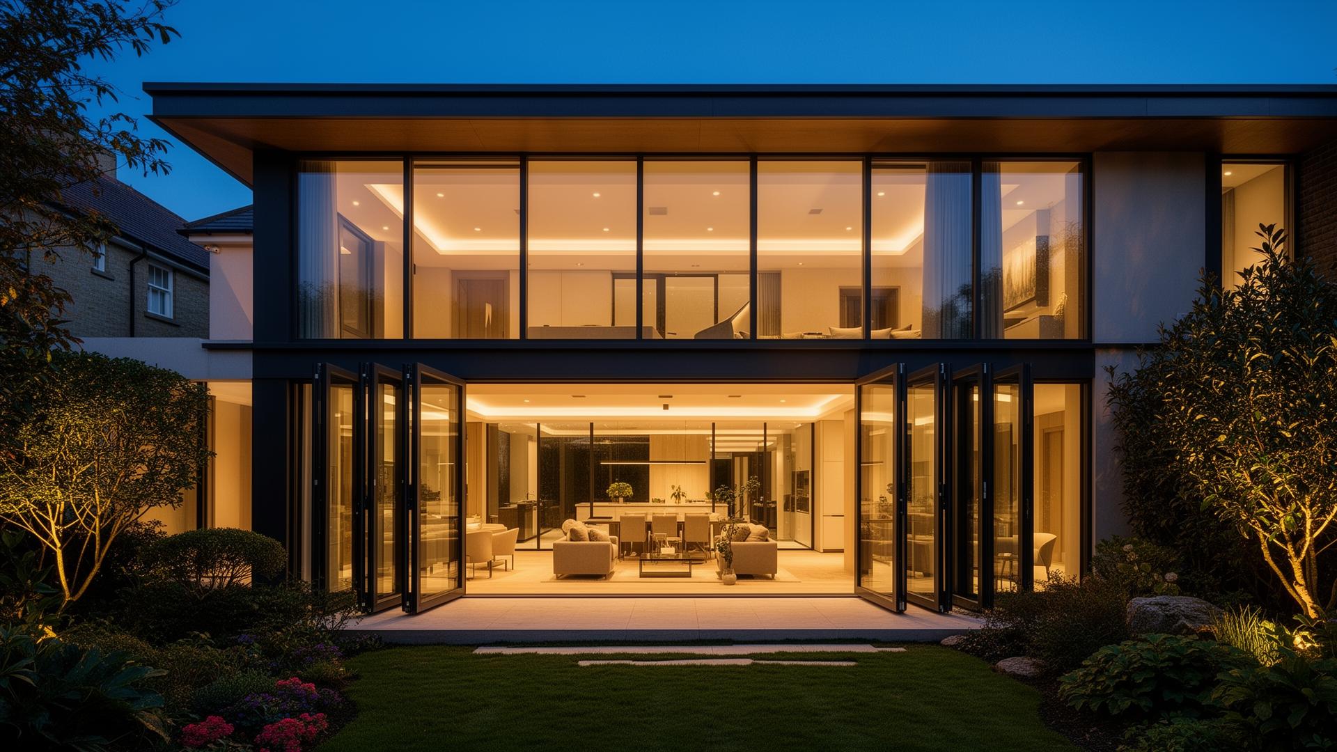 Premium bi-folding doors on a luxury home